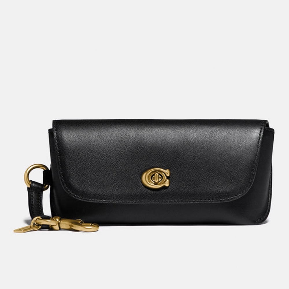 Coach Black Leather Sun Glass Case~Classic~Vintage~Style No. 91798~Simple Chic~